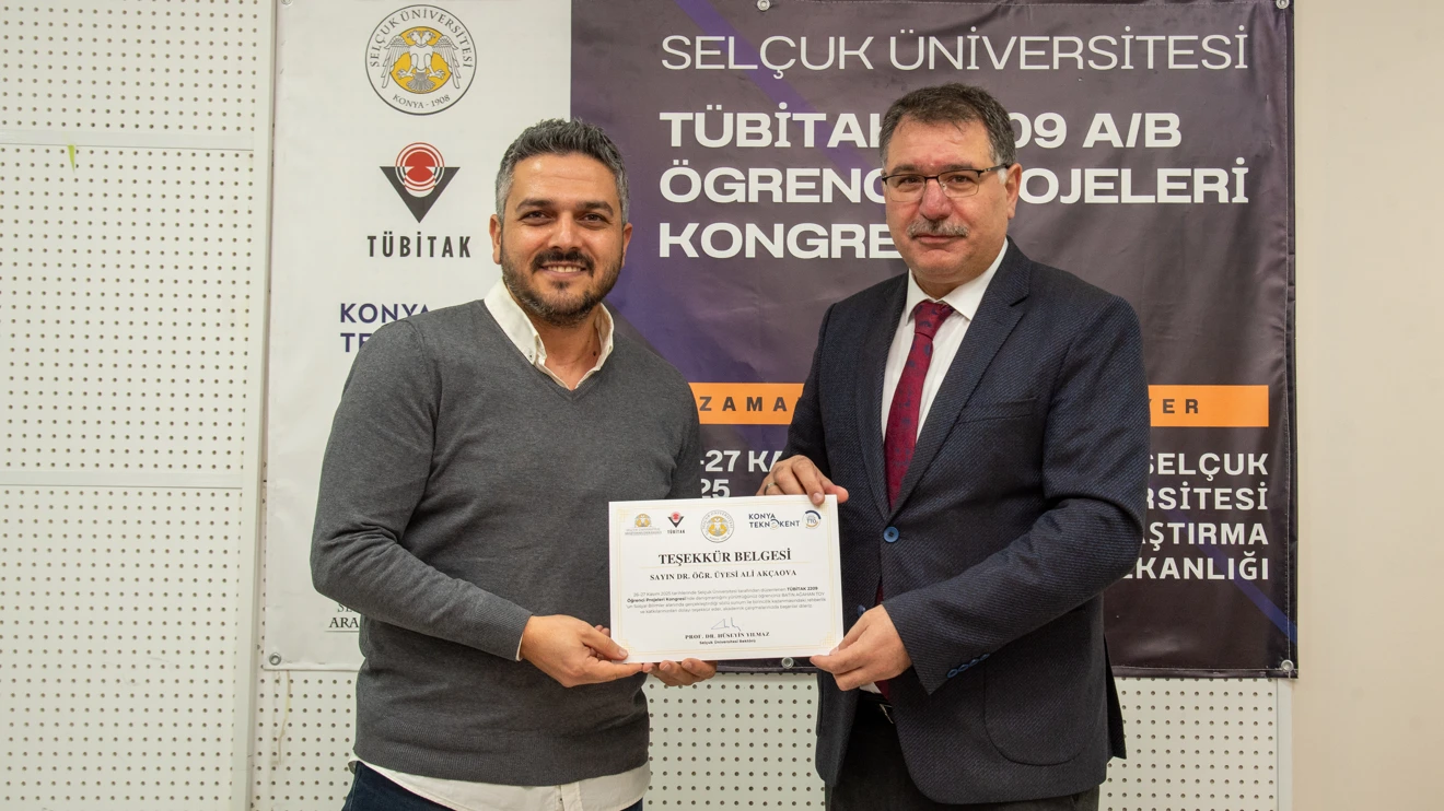 TÜBİTAK 2209 A/B Öğrenci Projeleri Kongresi’nde dereceye giren öğrencilere Teşekkür Belgesi 